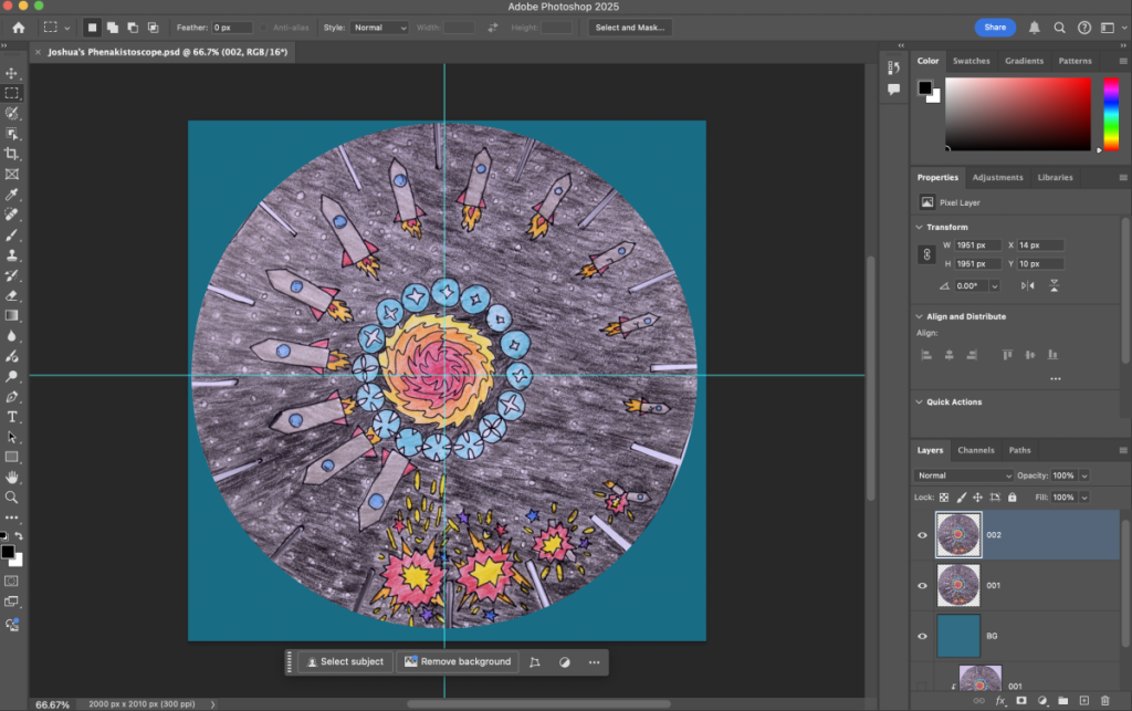 Adobe Photshop Interface of the Phenakistoscope Process
